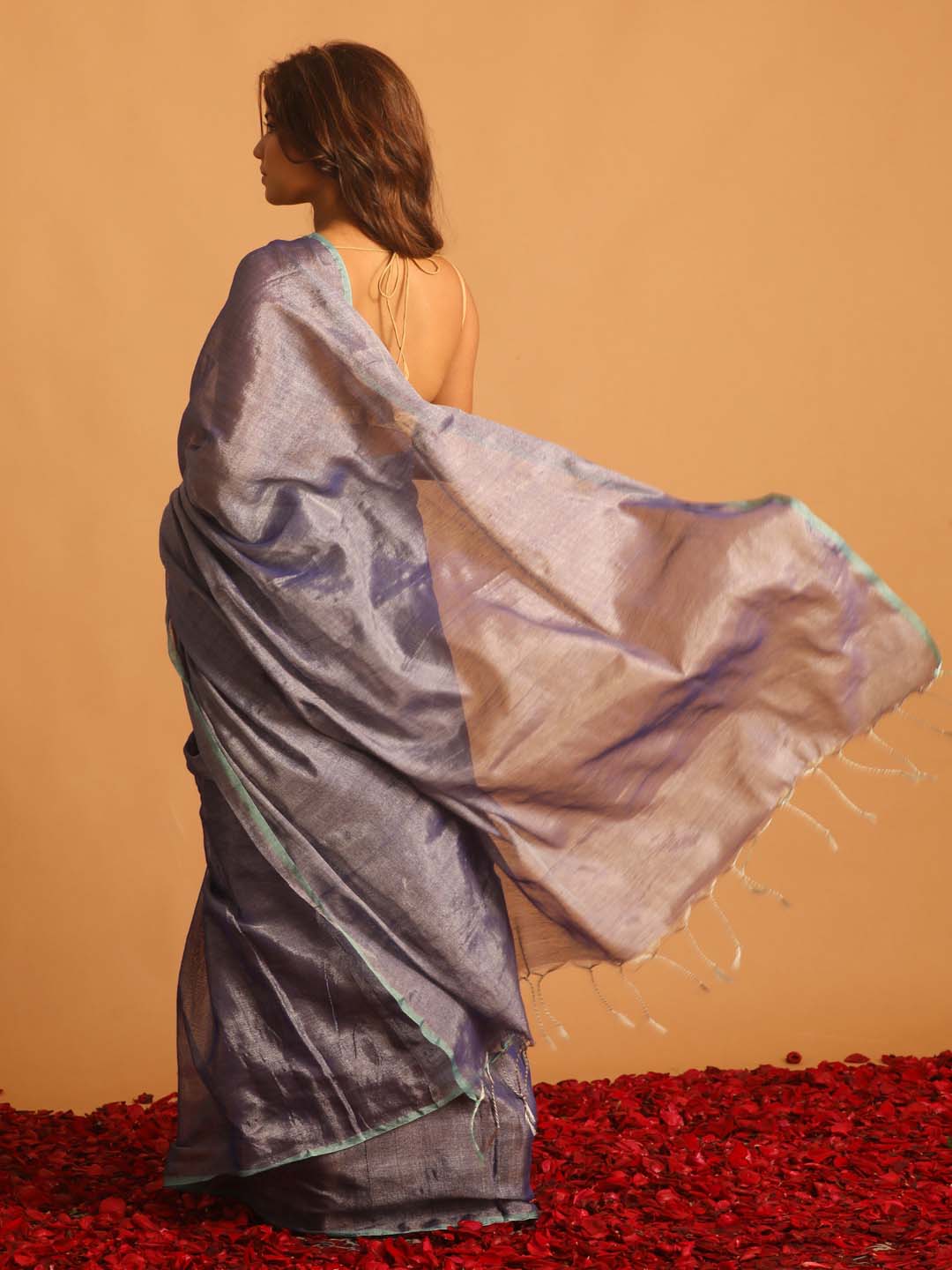 Indethnic Blue Solid Party Wear - View 3