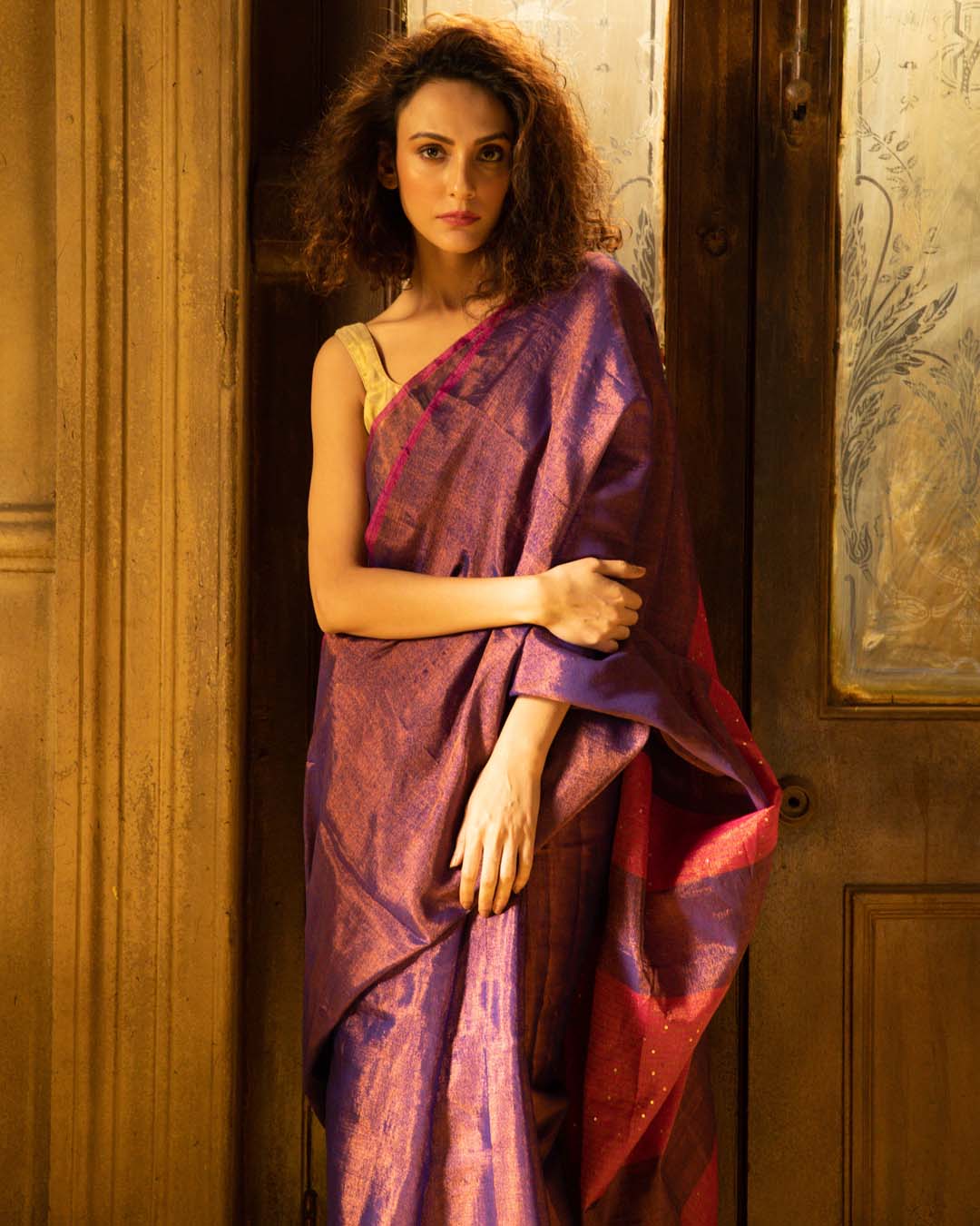 ROYAL AMETHYST (HANDLOOM COTTON BLEND SAREE)