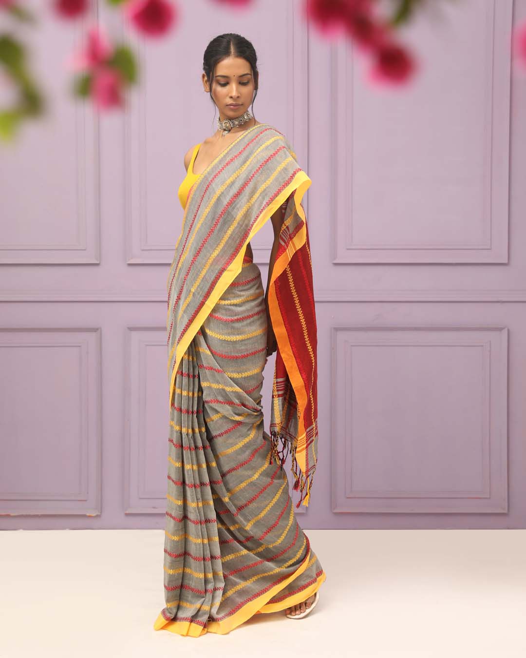 SILVER MIST (HANDLOOM 100% PURE COTTON SAREE)