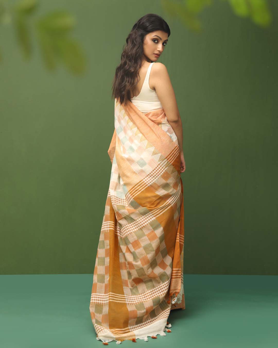 BEIGE HARMONY (HANDLOOM COTTON BLEND SAREE)