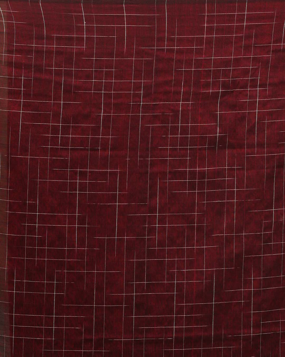 CRIMSON GRACE (BENGAL HANDLOOM COTTON BLEND SAREE)