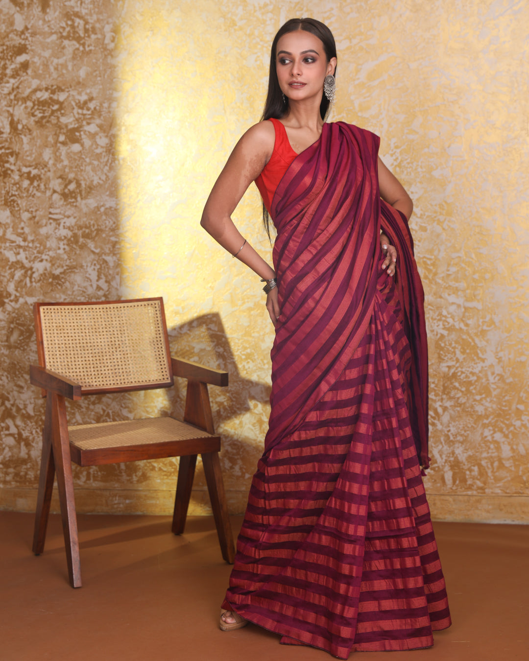 FUCHSIA GRACE (HANDLOOM 100% PURE COTTON SAREE)