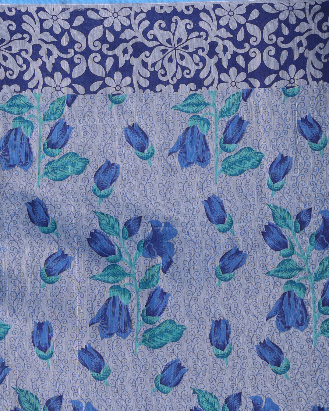 AZURE WHISPER (HANDLOOM POLYESTER SAREE)