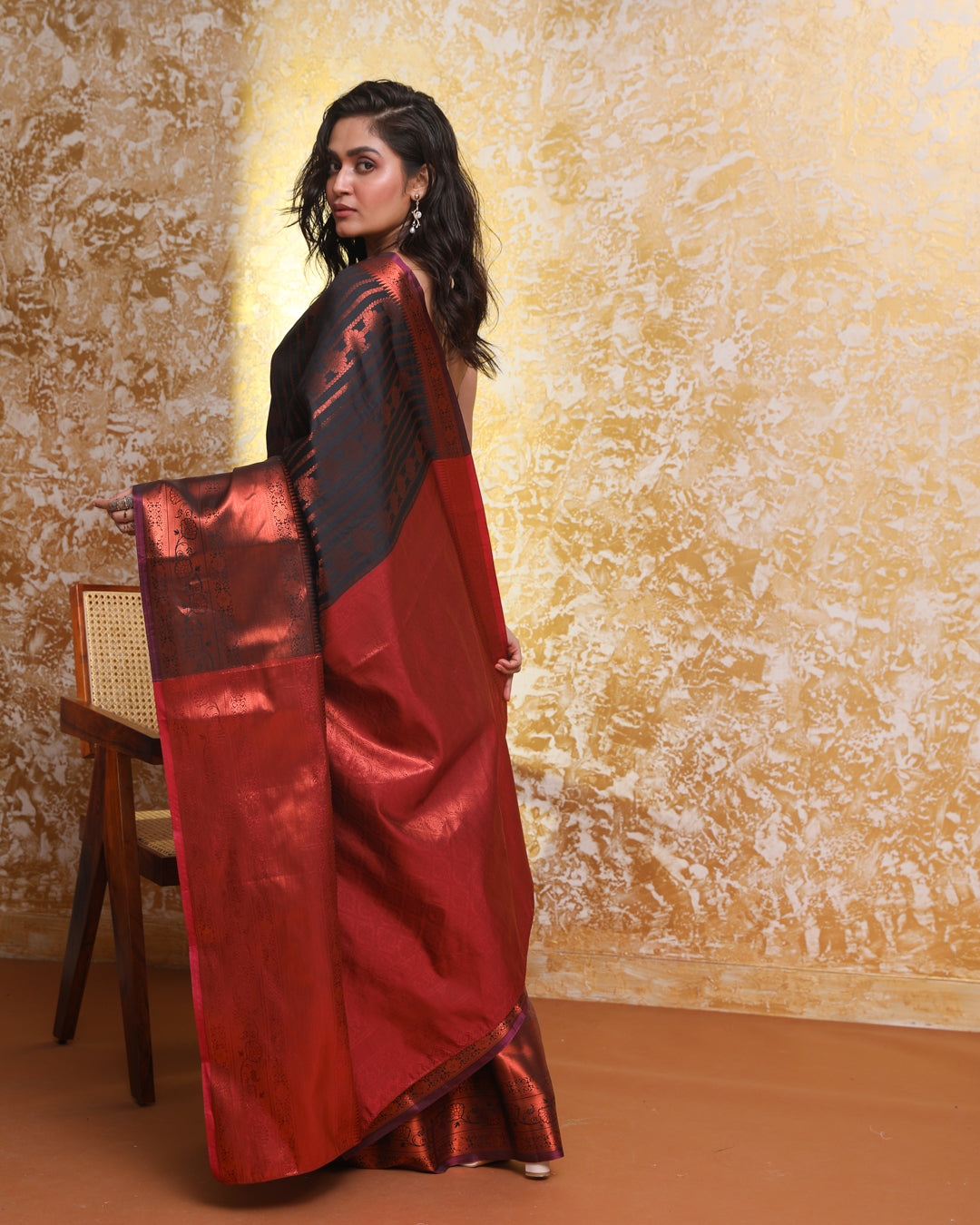 MIDNIGHT ENIGMA (KANJEEVARAM ART SILK SAREE)