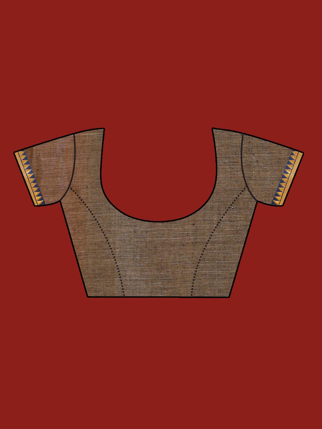 Indethnic Grey Solid Saree - Blouse Piece View