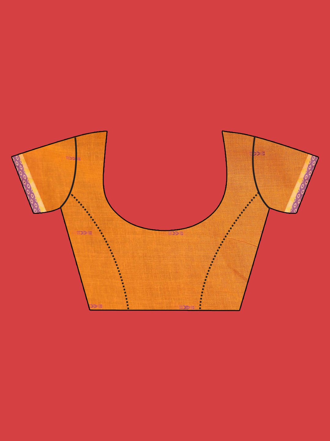 Indethnic Yellow Woven Design Saree - Blouse Piece View