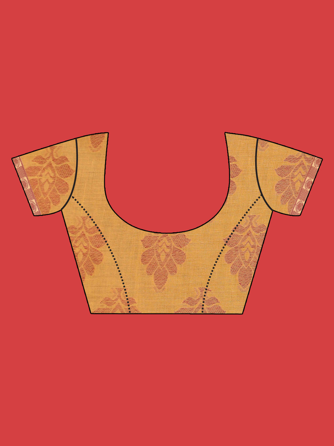 Indethnic Yellow Woven Design Saree - Blouse Piece View