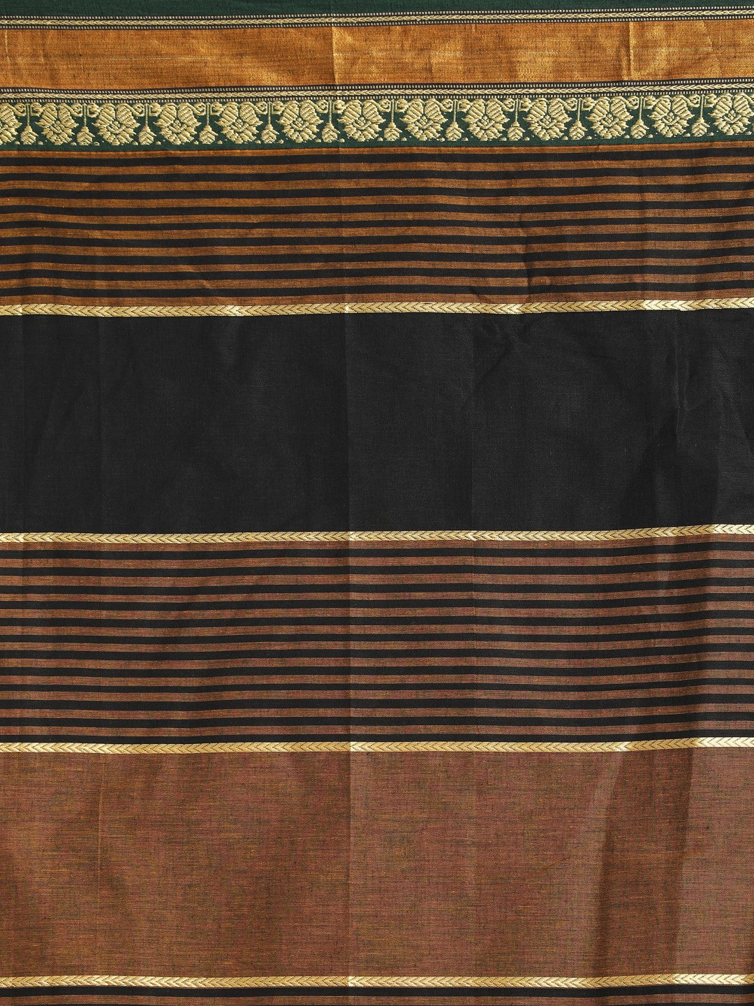 Indethnic Mustard Pure Cotton Woven Design Saree - Saree Detail View