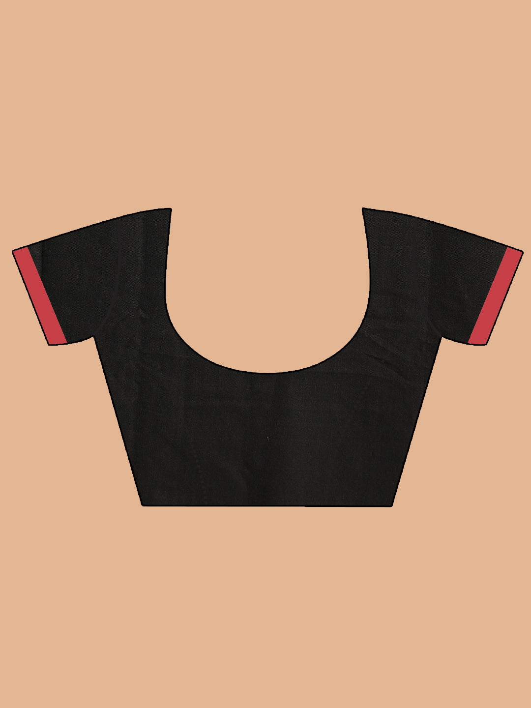 Indethnic Black Pure Cotton Woven Design Saree - Blouse Piece View