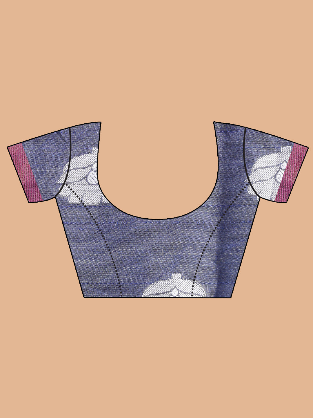 Indethnic Coral Woven Design Saree - Blouse Piece View