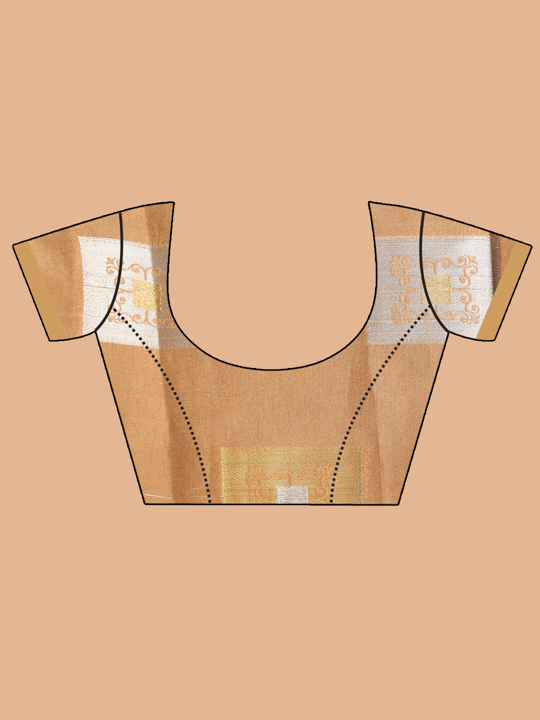 Indethnic Lime Green Woven Design Saree - Blouse Piece View