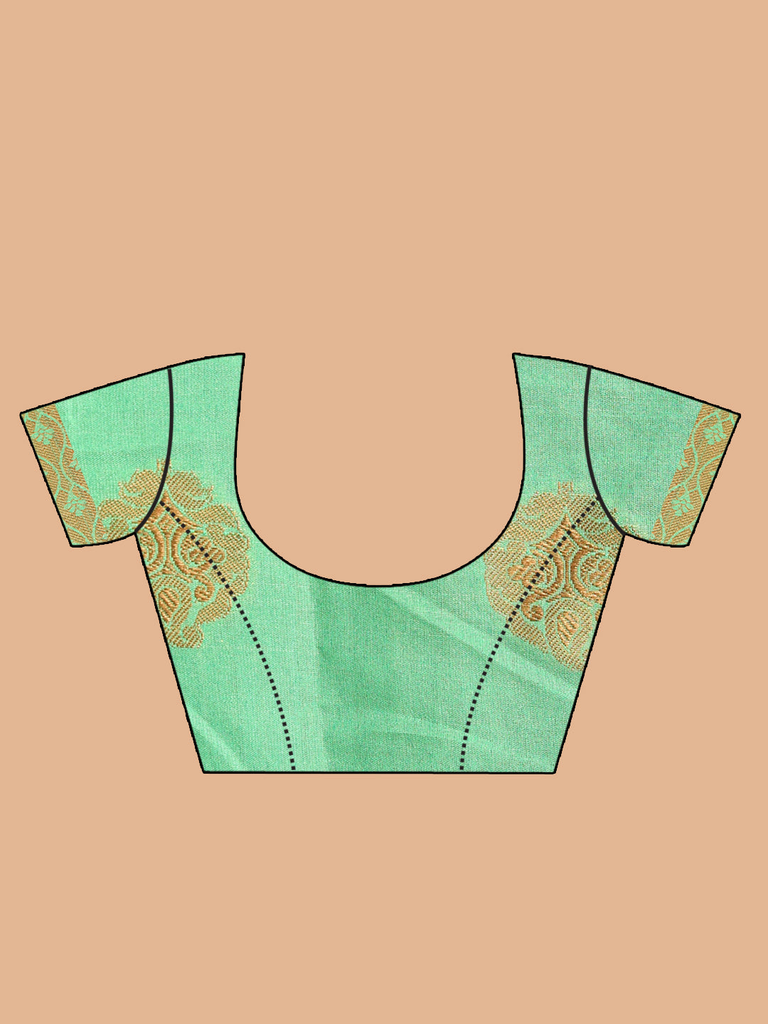 Indethnic Pink Woven Design Saree - Blouse Piece View