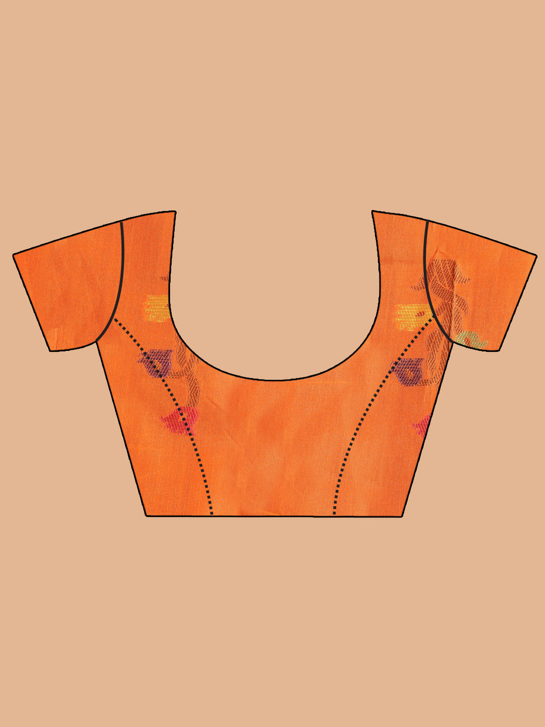 Indethnic Yellow Woven Design Saree - Blouse Piece View