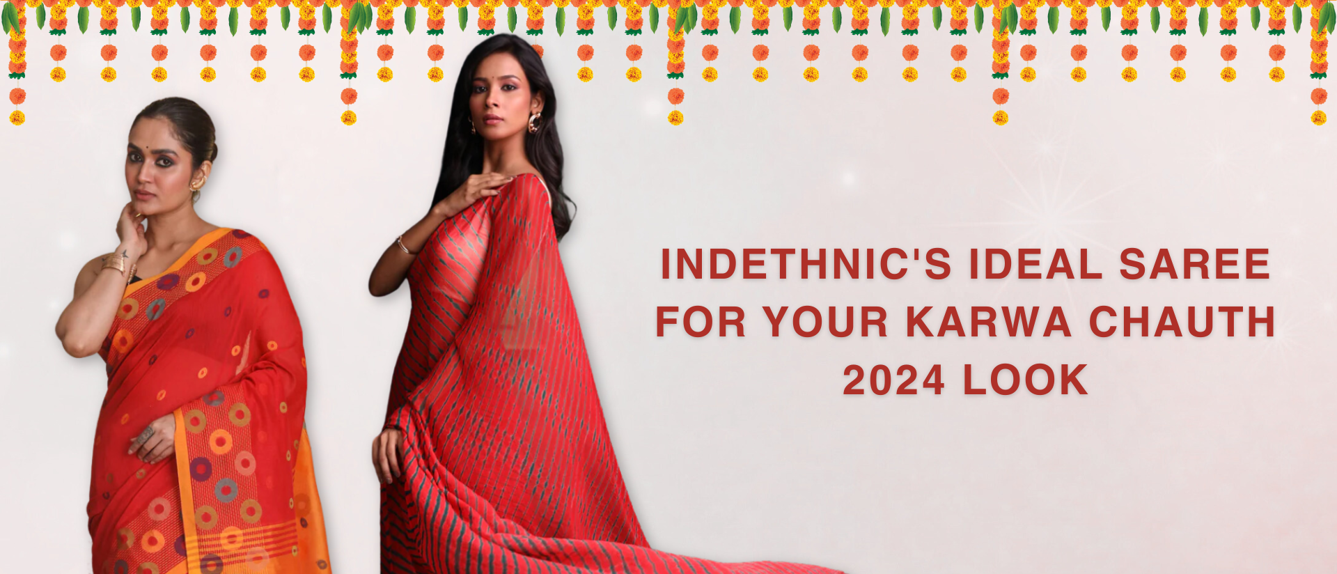 Indethnic's Ideal Saree for Your Karwa Chauth 2024 Look!