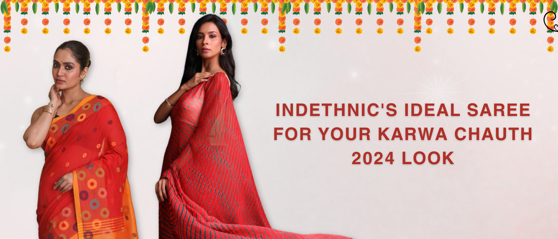 Indethnic's Ideal Saree for Your Karwa Chauth 2024 Look!