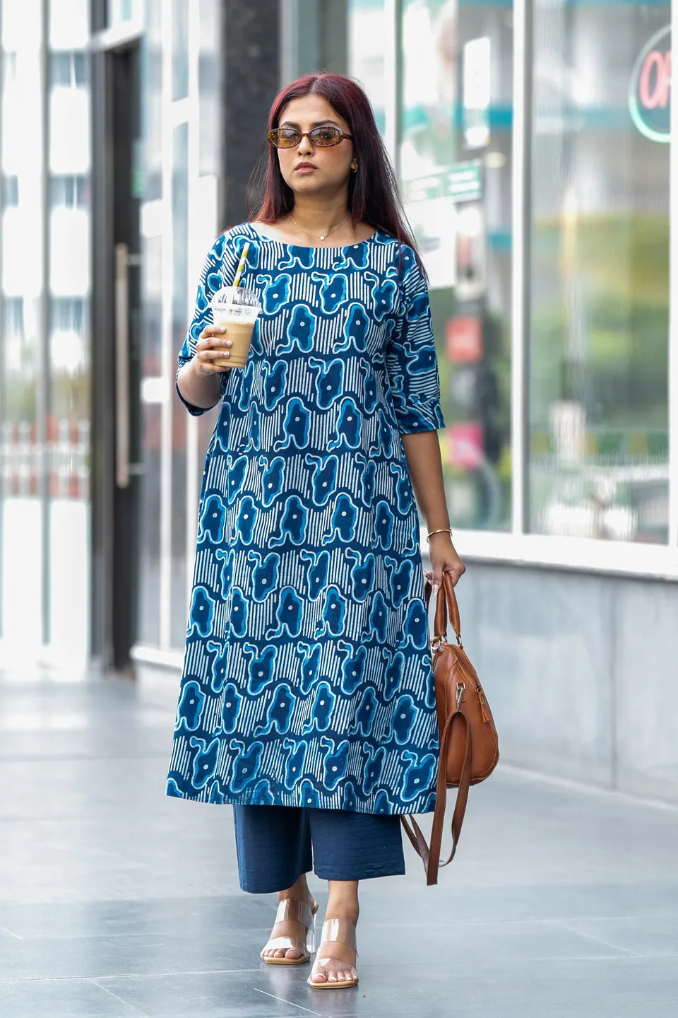 Indigo Drift — Dabu Block Print Straight Cotton Kurta