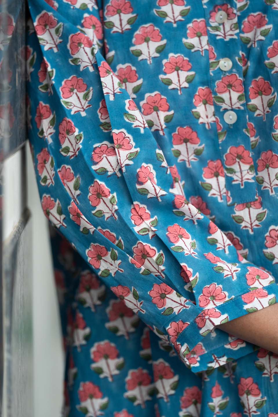 Teal Bloom — Hand Block Print Cotton Coord Set