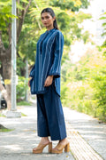 Indigo Reed — Woven Stripe Cotton Tunic & Palazzo Set