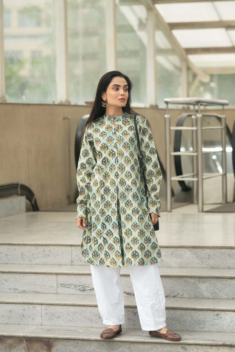Sage Buta — Bagru Hand Block Print Cotton Kurta