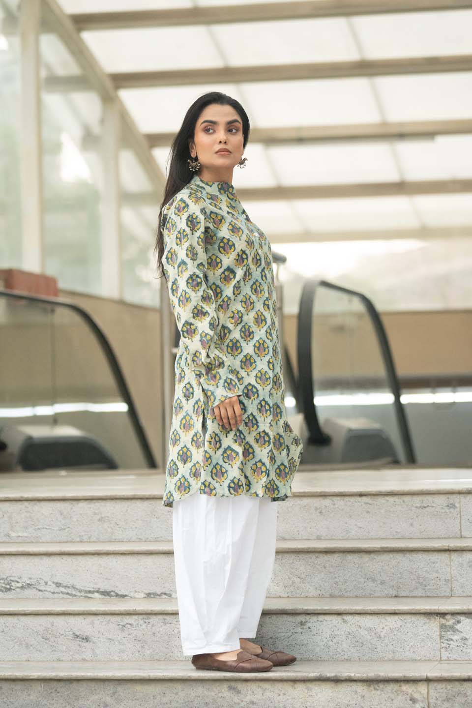 Sage Buta — Bagru Hand Block Print Cotton Kurta