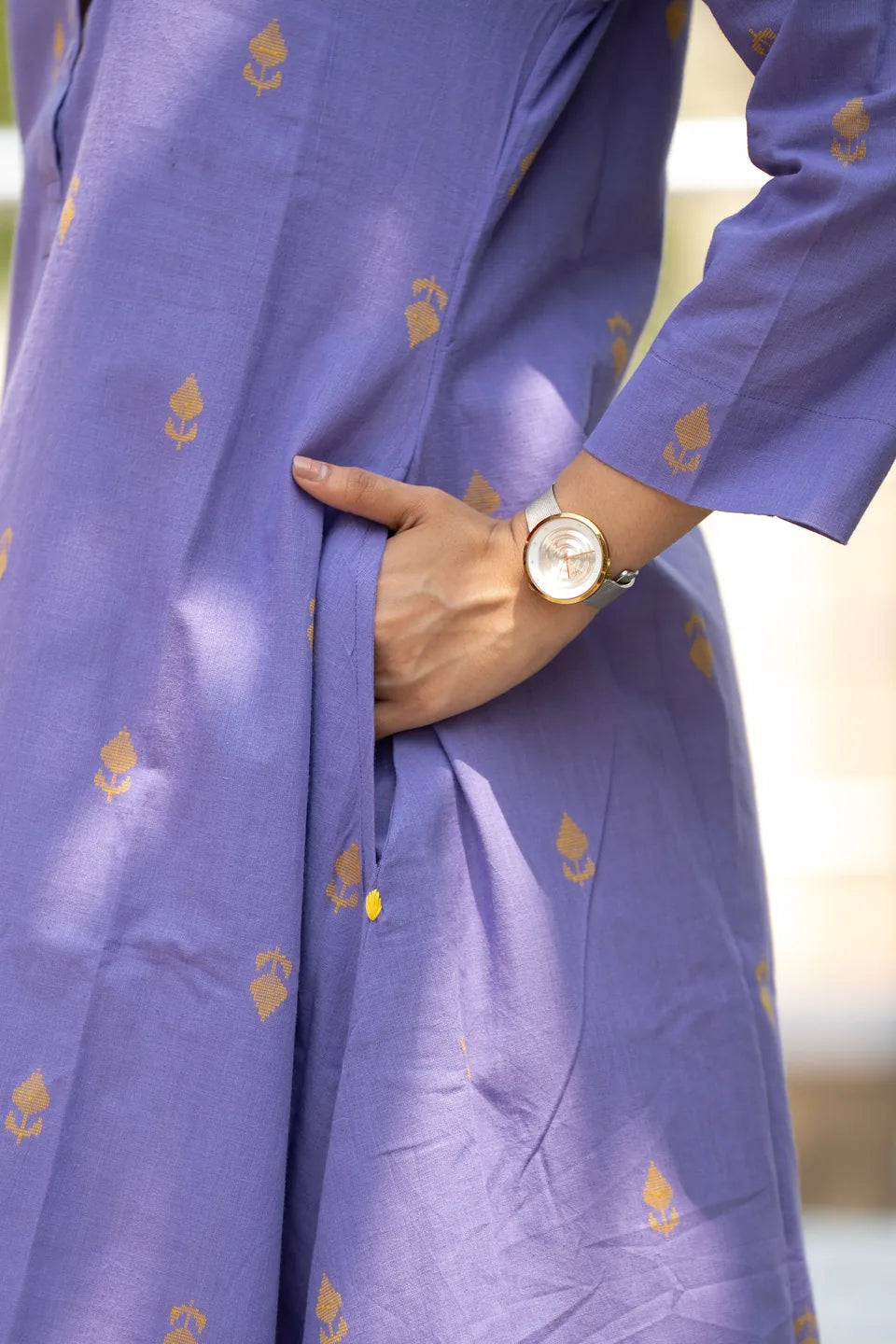 Amethyst Kalga — Gold Buti Cotton Kurta & Palazzo Set