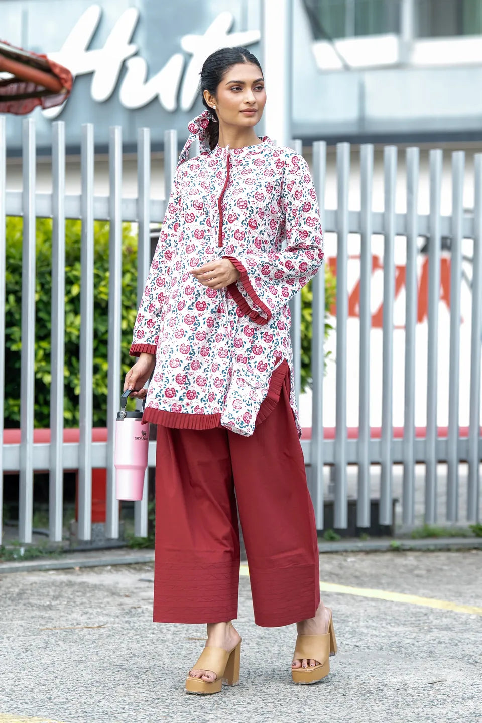 Rose Vine — Rose Block Print Cotton Tunic & Palazzo Set
