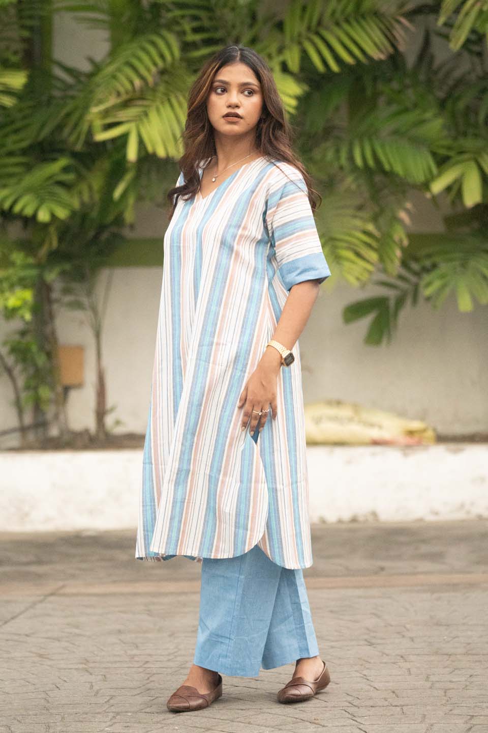 Blue Yarn — Handloom Stripe Cotton Coord Set