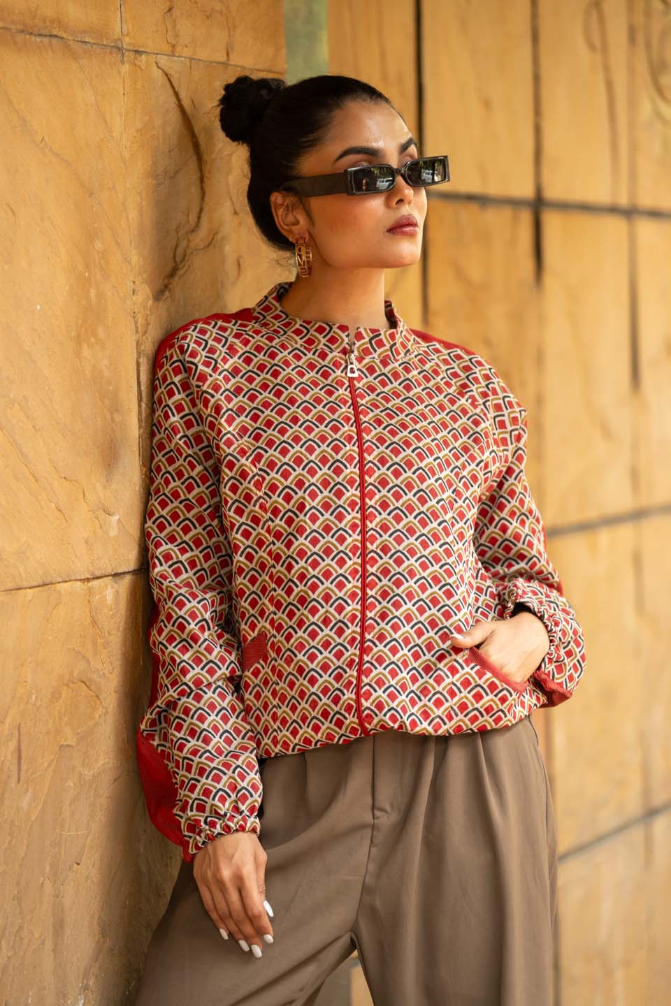 Crimson Arc - Bomber Jacket