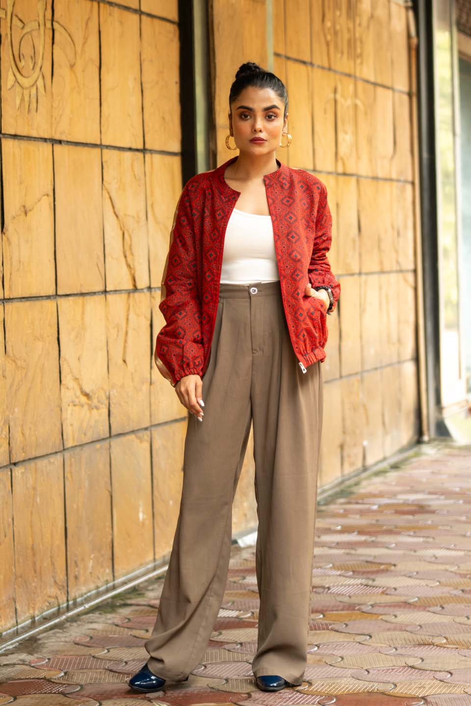 Rust Ember Diamond - Bomber Jacket