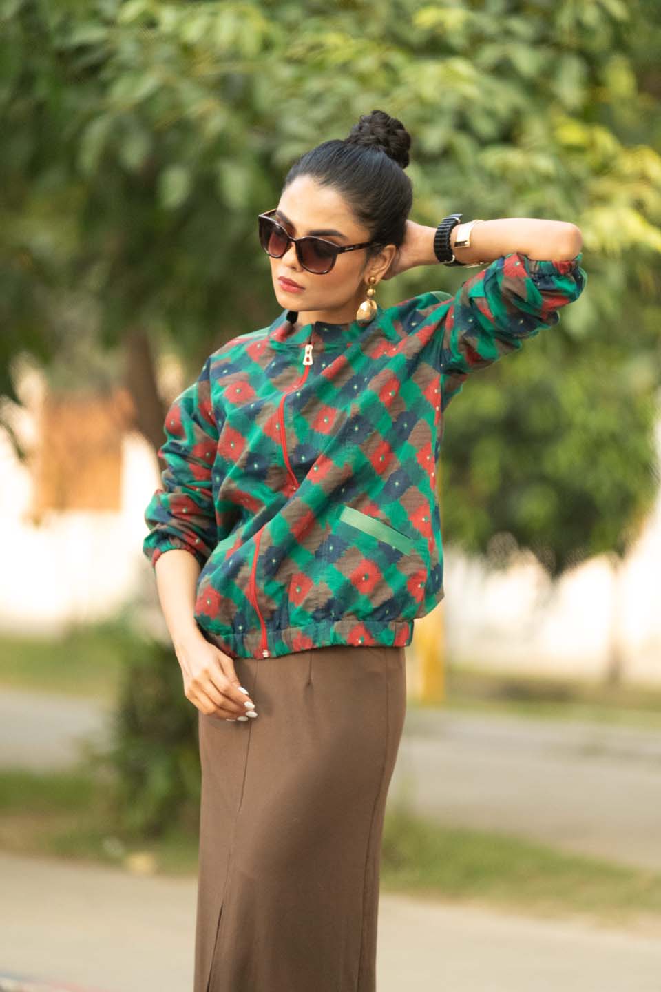 Verdant Grid - Bomber Jacket