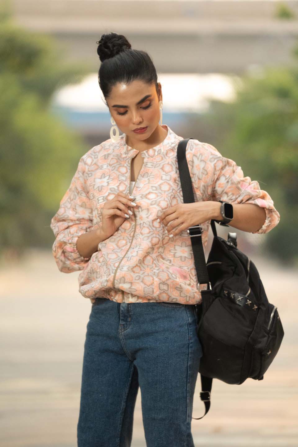 Peach Mosaic - Bomber Jacket