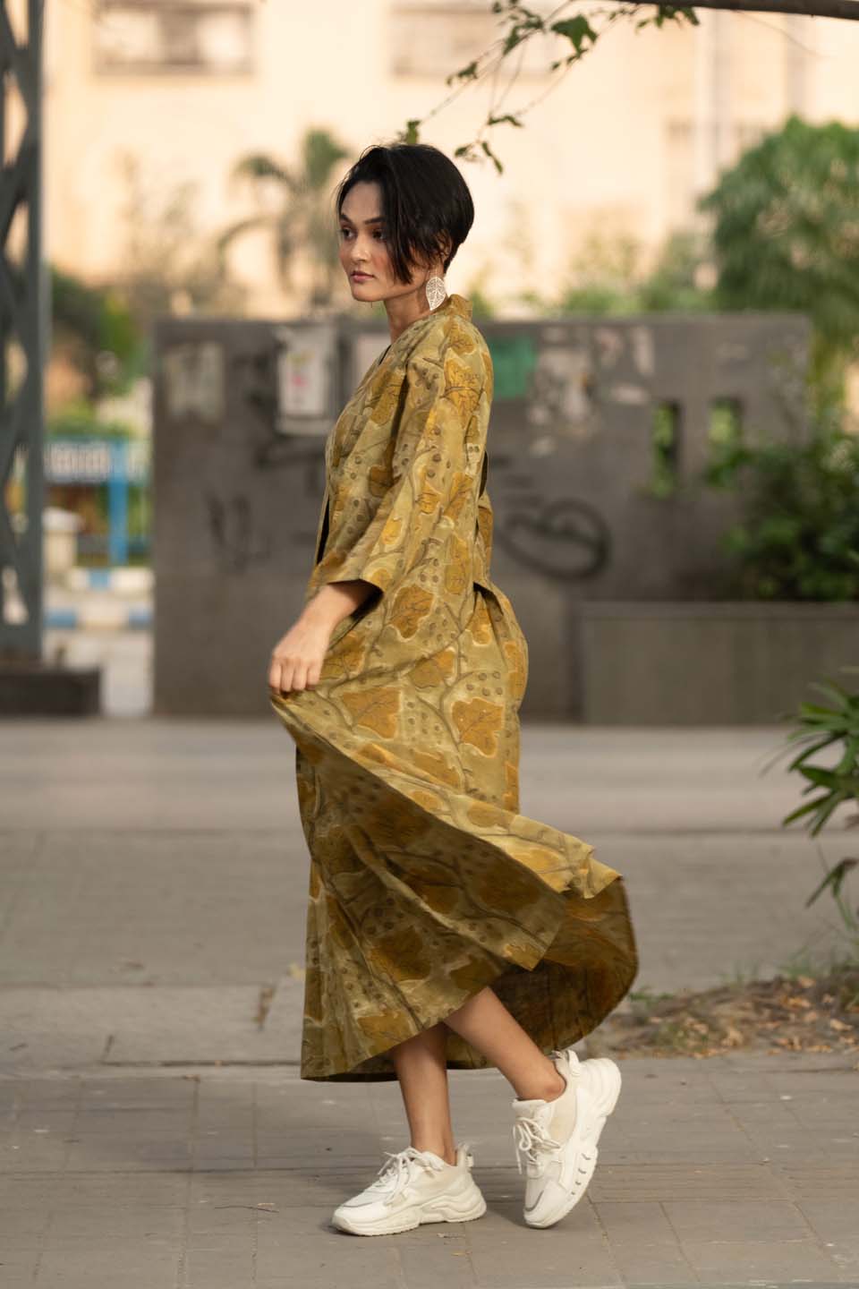 Amber Grove — Ajrakh Block Print Cotton Maxi Kaftan Dress