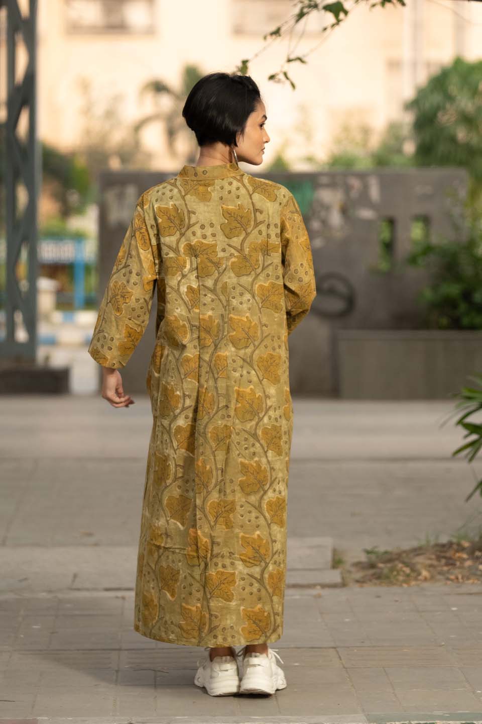 Amber Grove — Ajrakh Block Print Cotton Maxi Kaftan Dress