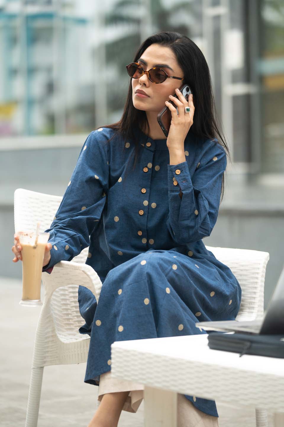 Midnight Buti — Hand Block Print Handloom Cotton Kurta