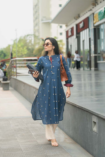 Midnight Buti — Handloom Cotton Kurta
