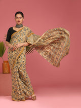 CREATIVE BLOCK (KALAMKARI 100% PURE COTTON SAREE)