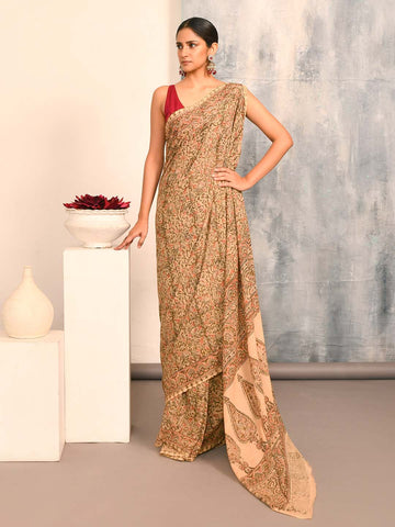BOTANICAL BEAUTY (KALAMKARI 100% PURE COTTON SAREE)