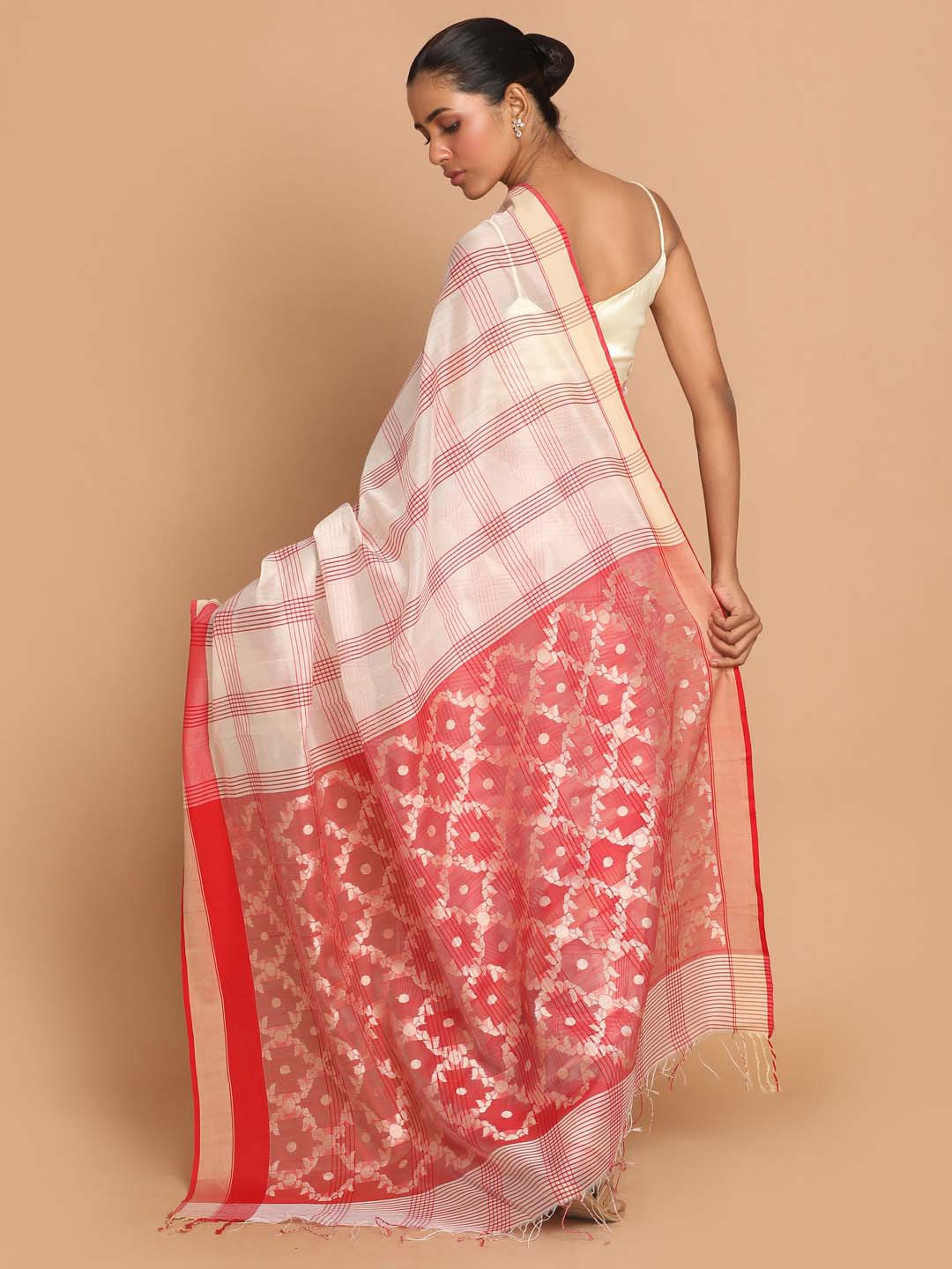 Indethnic Chanderi Handloom Silk Cotton Saree - View 3