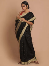 BLACK SITARE (CHANDERI SILK COTTON SAREE)