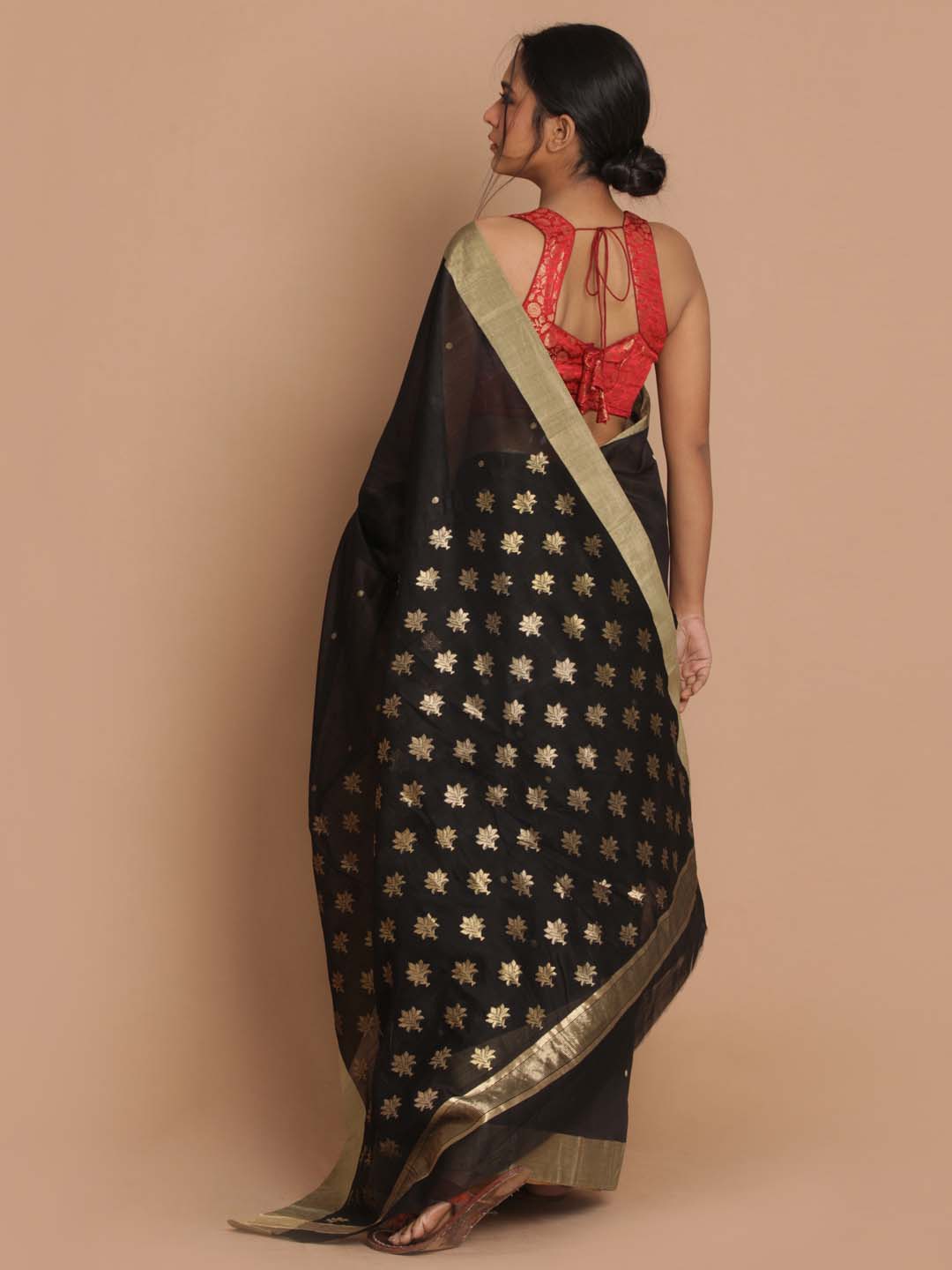 Indethnic Chanderi Handloom Silk Cotton Saree - View 3