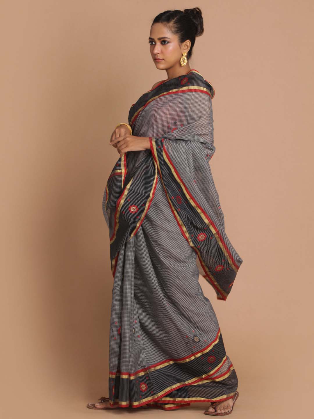 Indethnic Chanderi Handloom Silk Cotton Saree - View 2