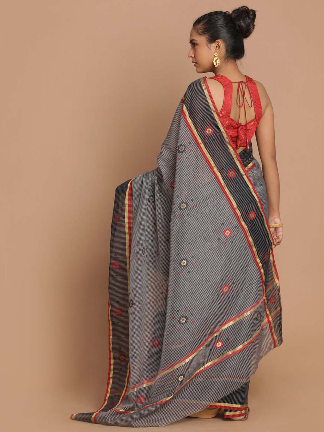 Indethnic Chanderi Handloom Silk Cotton Saree - View 3