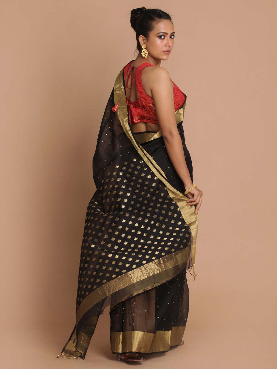 Indethnic Chanderi Handloom Silk Cotton Saree - View 3