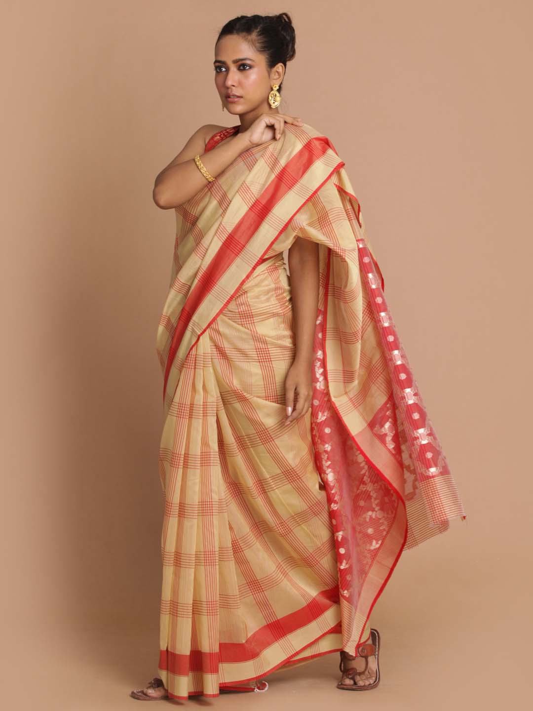 Indethnic Chanderi Handloom Silk Cotton Saree - View 3