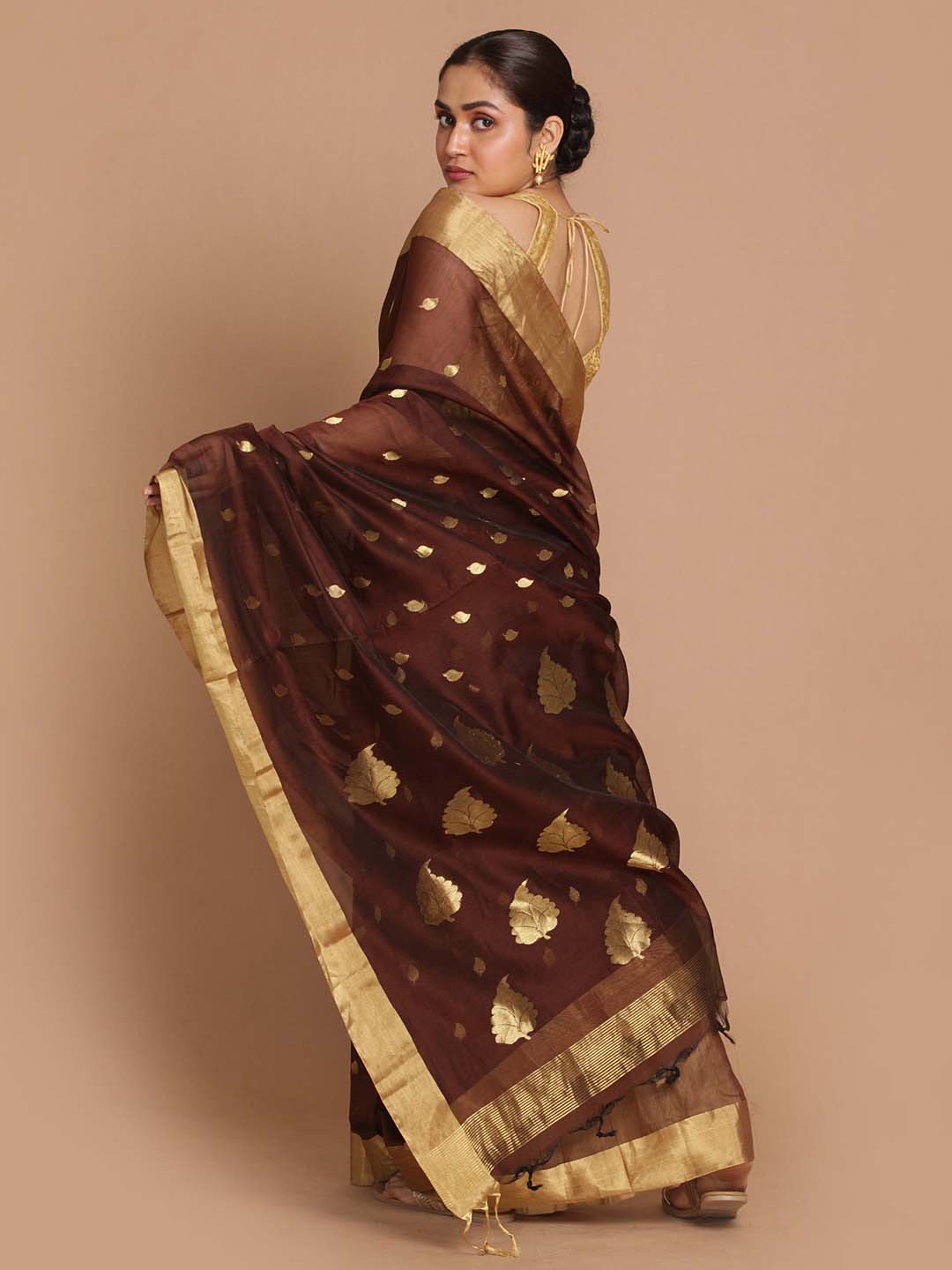 Indethnic Chanderi Handloom Silk Cotton Saree - View 3