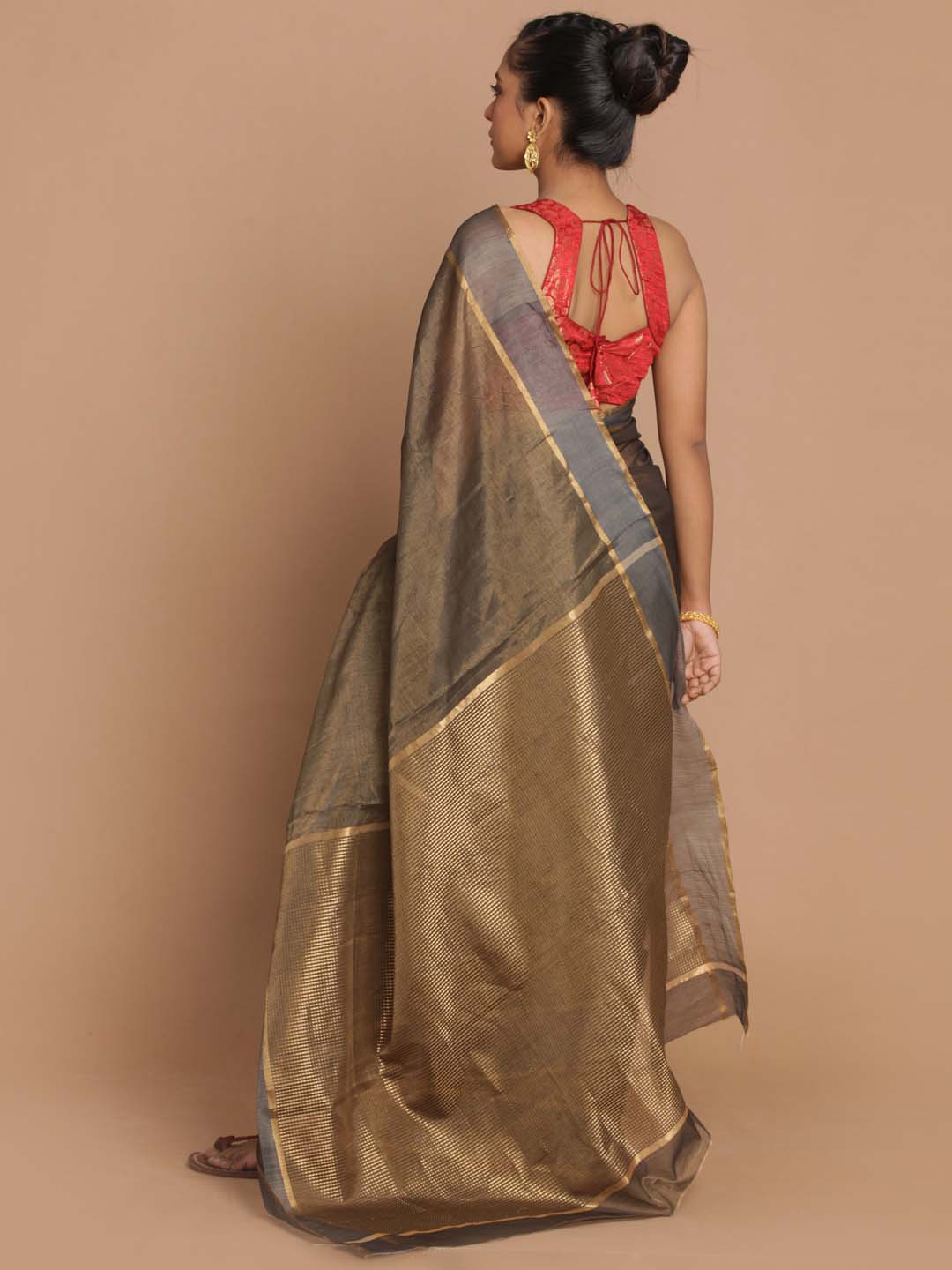 Indethnic Chanderi Handloom Silk Cotton Saree - View 3