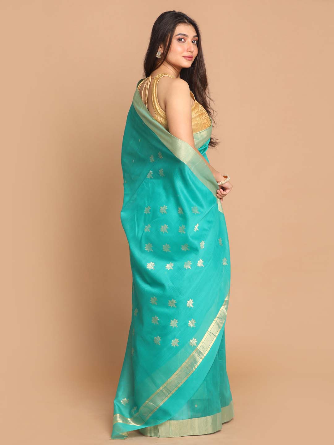 Indethnic Chanderi Handloom Silk Cotton Saree - View 3