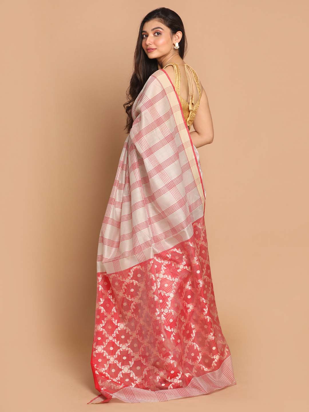 Indethnic Chanderi Handloom Silk Cotton Saree - View 3