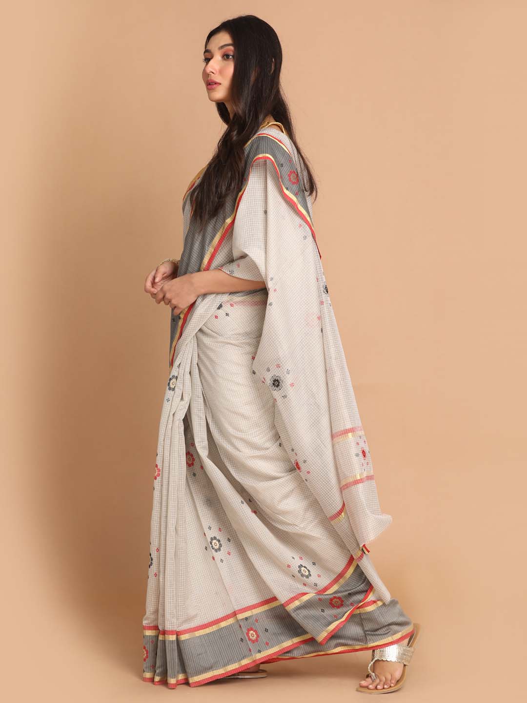 Indethnic Chanderi Handloom Silk Cotton Saree - View 2