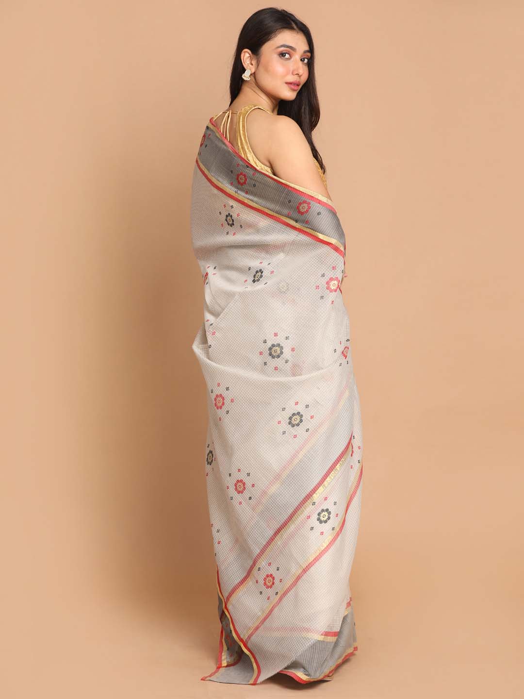 Indethnic Chanderi Handloom Silk Cotton Saree - View 3